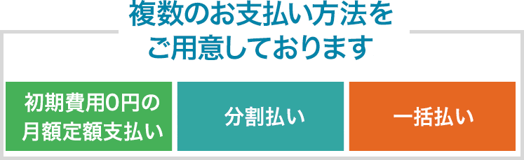 複数のお支払方法をご用意